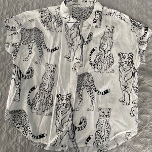 Jane+Delancey Tiger and Cheetah print blouse